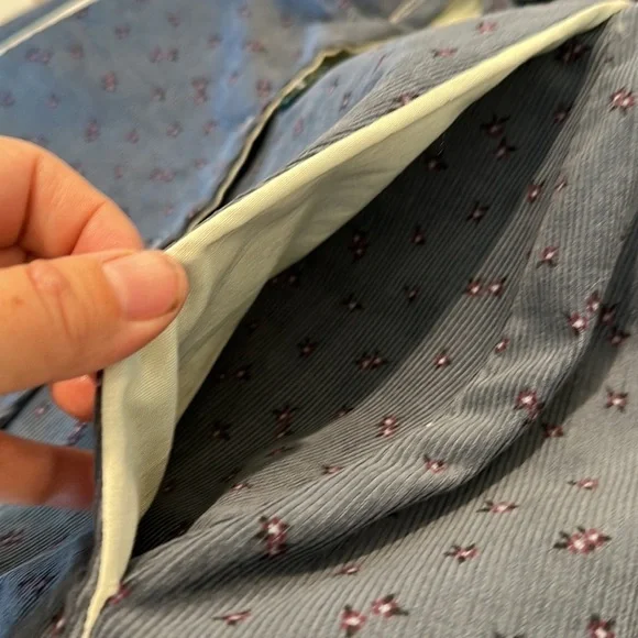 Handmade vintage corduroy floral dusty blue girls pea coat estimate sz 3 - Picture 7 of 7